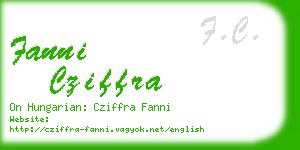 fanni cziffra business card